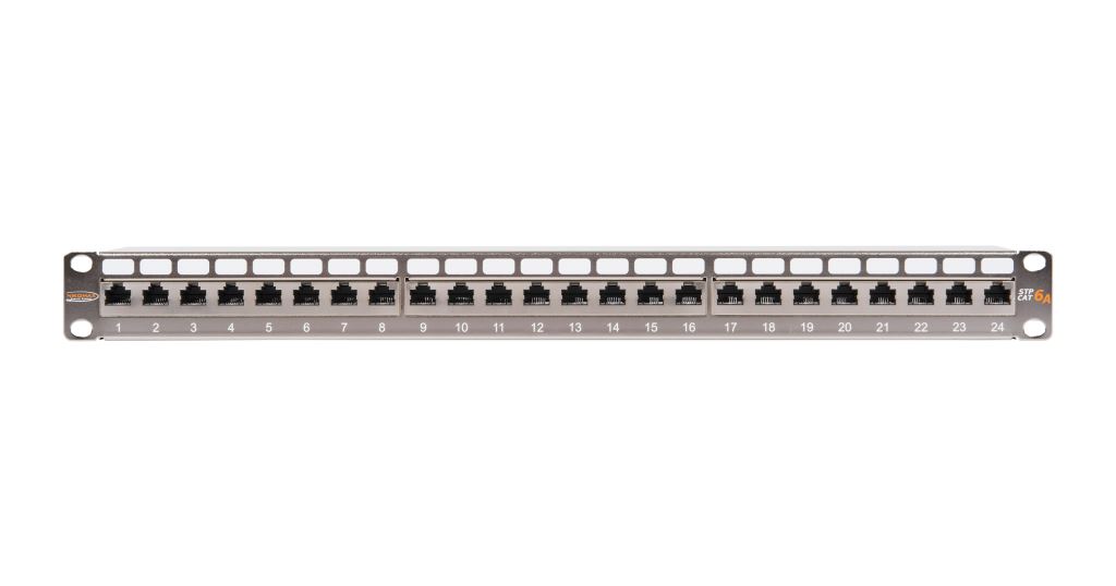 Nikomax STP patch panel cat.6a 24 port 19" 1U árnyékolt (NMC-RP24SA2-1U-MT)