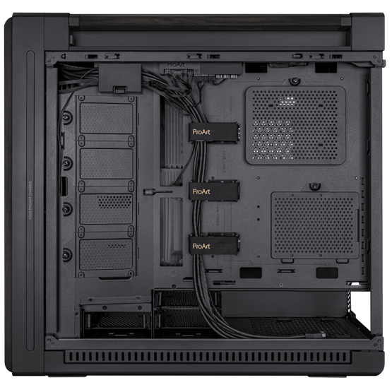  Asus ProArt PA602 Wood Metal E-ATX   midi számítógépház  Fekete