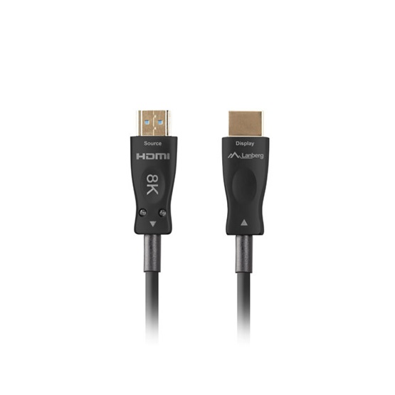Lanberg HDMI (M/M) v2.1 kábel 20 m, optikai, fekete, AOC