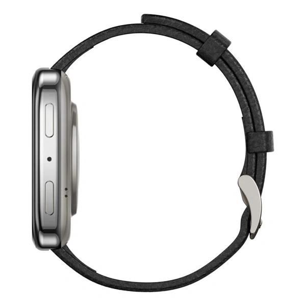 Amazfit Active 2 (Square) Black Leather Permium NFC okosóra Fekete
