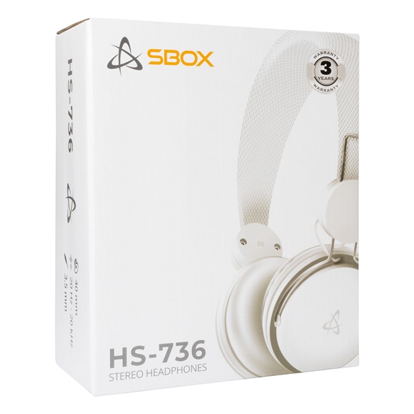 Sbox HS-736W Mikrofonos fejhallgató Fehér 