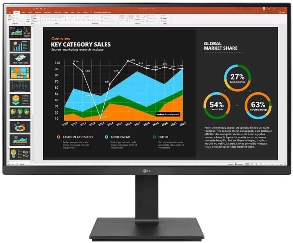 LG 27BQ75QB-B LCD 27" monitor fekete
