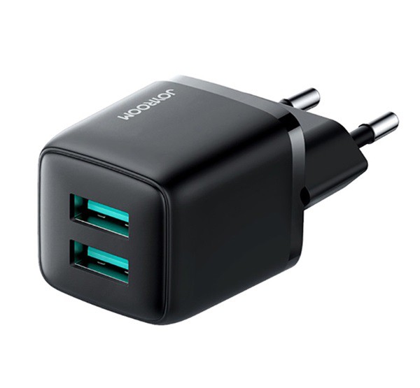JOYROOM hálózati töltő 2 USB aljzat (5V / 2400 mA, gyorstöltés támogatás) FEKETE (L-2A121_B) JOYROOM hálózati töltő 2 USB aljzat (5V / 2400 mA, gyorstöltés támogatás) FEKETE (L-2A121_B)