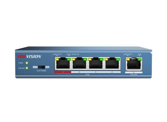 Hikvision 10/100 4x PoE + 1x uplink portos switch (DS-3E0105P-E) Hikvision 10/100 4x PoE + 1x uplink portos switch (DS-3E0105P-E)