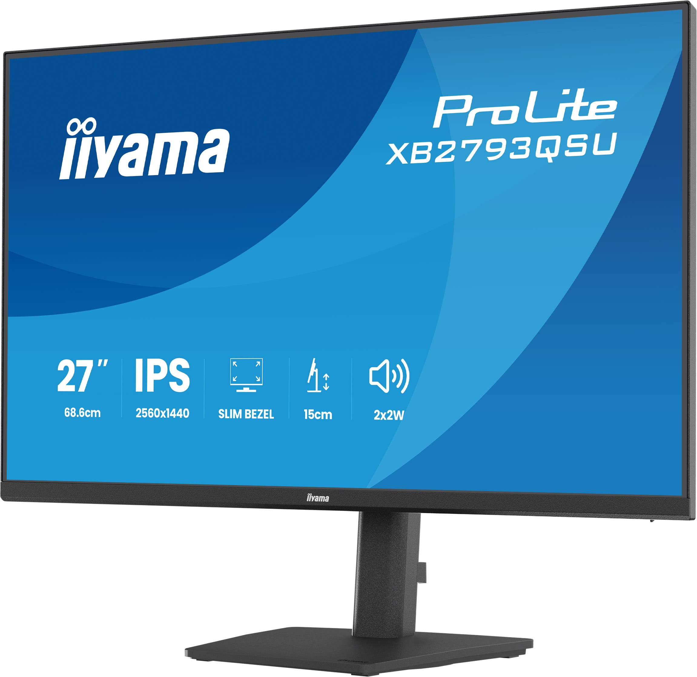 iiyama 27" ProLite XB2793QSU-B1 IPS LED Monitor - 2560x1440, QHD, 75Hz, 1ms, Hangszóró, Fekete