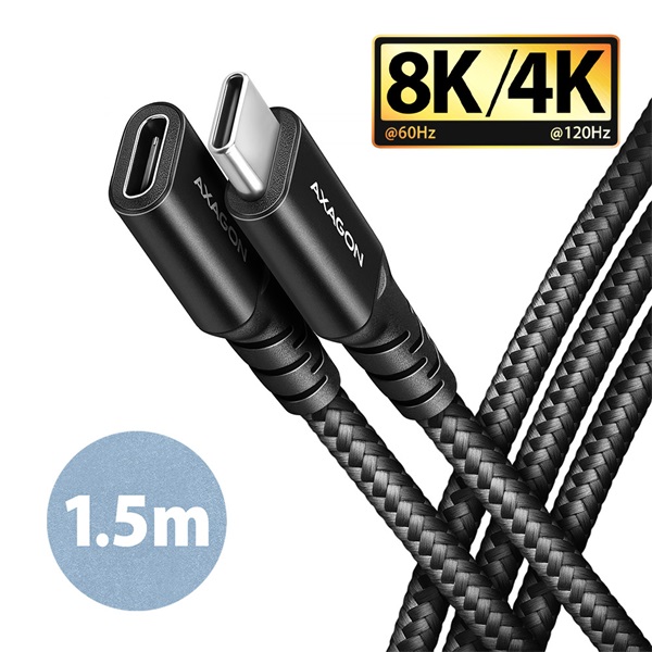 Axagon BUCM32-CF15AB 1,5m USB C fekete hosszabbító kábel Axagon BUCM32-CF15AB 1,5m USB C fekete hosszabbító kábel