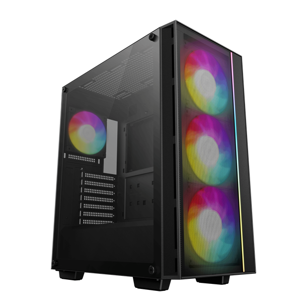 DeepCool MATREXX55 MESH V4 C fekete ablakos 3x14cm + 1x12cm A-RGB venti Számítógépház DeepCool MATREXX55 MESH V4 C fekete ablakos 3x14cm + 1x12cm A-RGB venti Számítógépház
