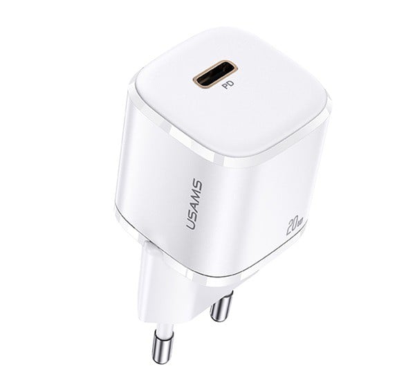 USAMS T36 hálózati töltő Type-C aljzat (5V / 3000 mA, 20W, PD gyorstöltés támogatás, GaN) FEHÉR (CC124) USAMS T36 hálózati töltő Type-C aljzat (5V / 3000 mA, 20W, PD gyorstöltés támogatás, GaN) FEHÉR (CC124)