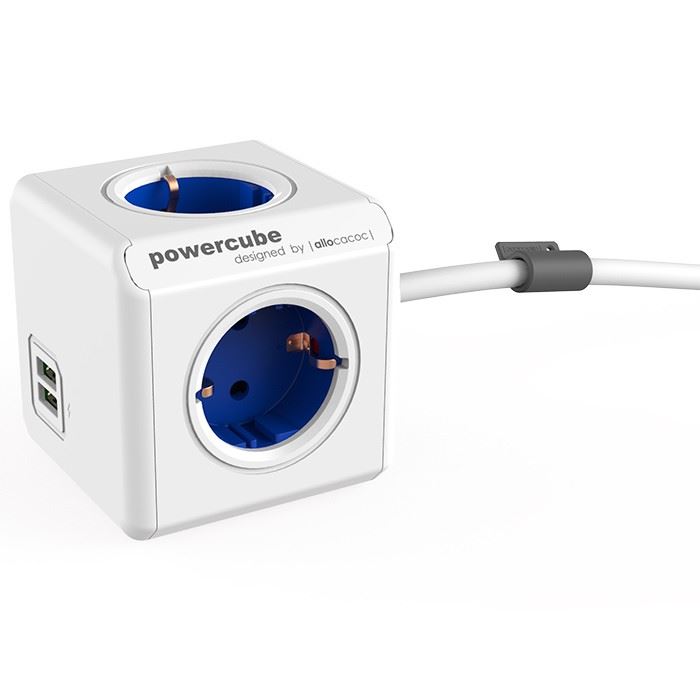 Allocacoc PowerCube Extended USB hálózati elosztó 1.5m fehér-kék (1402BL/DEEUPC) Allocacoc PowerCube Extended USB hálózati elosztó 1.5m fehér-kék (1402BL/DEEUPC)