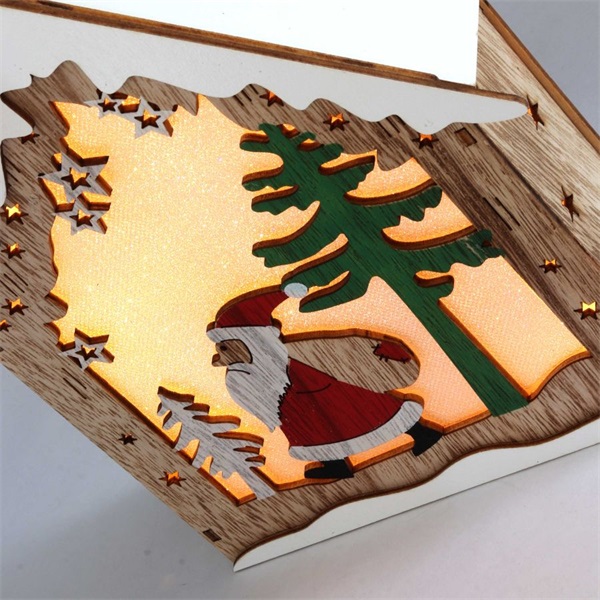 IRIS Faház alakú Télapó mintás/18,5x21cm/meleg fehér LED-es fa fénydekoráció (310-06) IRIS Faház alakú Télapó mintás/18,5x21cm/meleg fehér LED-es fa fénydekoráció (310-06)