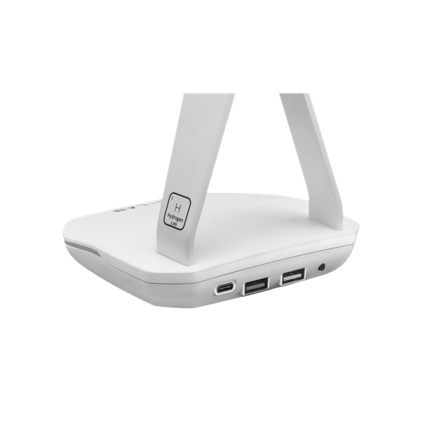 The G-Lab   K STAND HYDROGEN W fehér 2xUSB3.0  1xUSB-C  műanyag  RGB Fejhallgató állvány