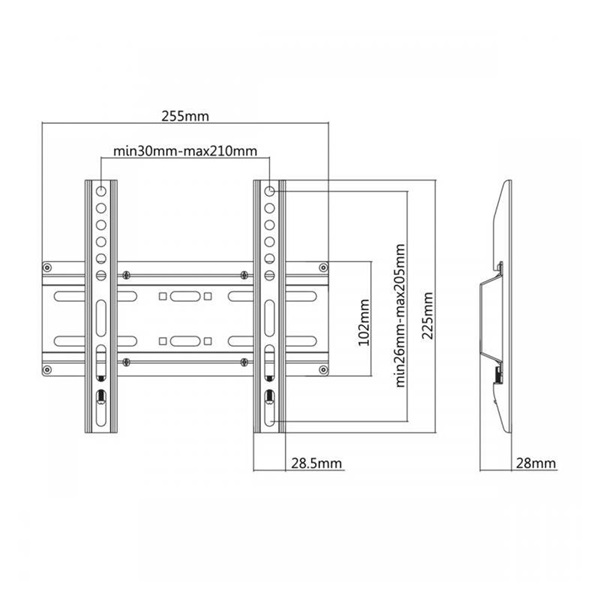 Sbox PLB-2522F 23"-42" VESA 200x200 fix fali konzol Sbox PLB-2522F 23"-42" VESA 200x200 fix fali konzol