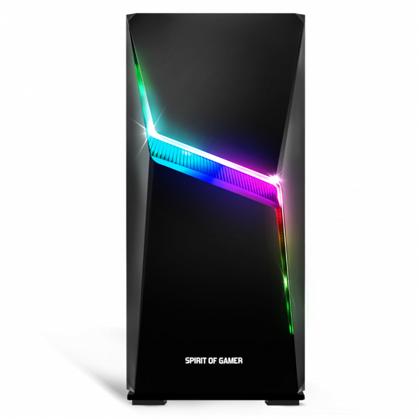 Spirit of Gamer Számítógépház - CLONE 4 Black (fekete, ablakos, 8x12cm ventilátor, alsó táp,  ATX, 1xUSB3.0, 2xUSB2.0)