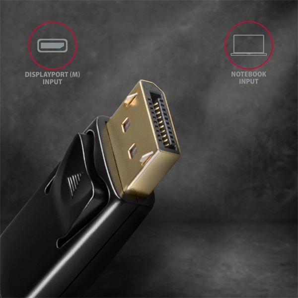 Axagon RVD-HI14C2 DisplayPort -> HDMI kábel 1.8m fekete