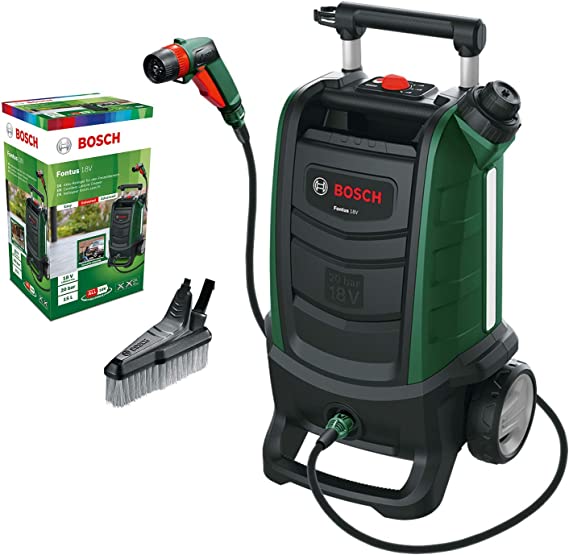 Bosch akkumulátoros magasnyomású mosó Fontus (Gen2) solo, 18V (zöld/fekete, akkumulátor és töltő nélkül) (06008B6102)
