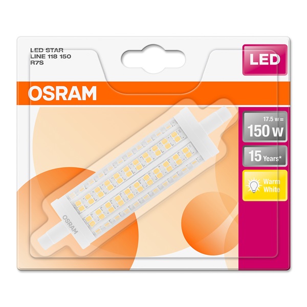Osram Star műanyag búra/17,5W/2452lm/2700K/R7s LED ceruza Osram Star műanyag búra/17,5W/2452lm/2700K/R7s LED ceruza