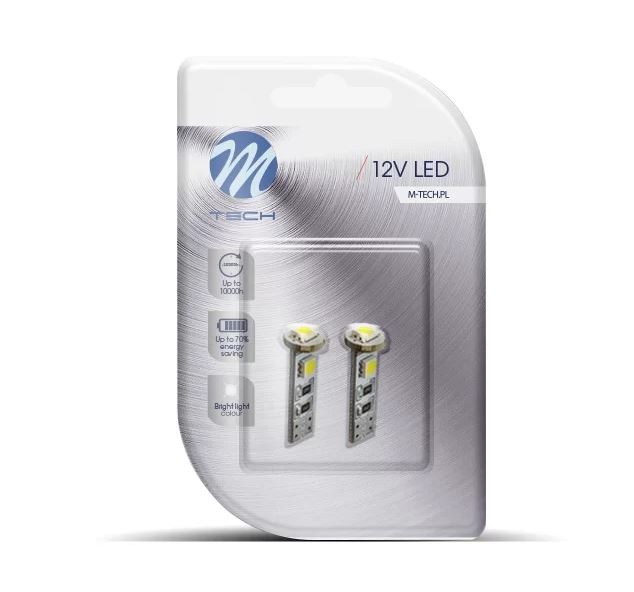 M-Tech T10 LED P 4x5050 SMD Can-Bus fehér színű (72LB324AW)