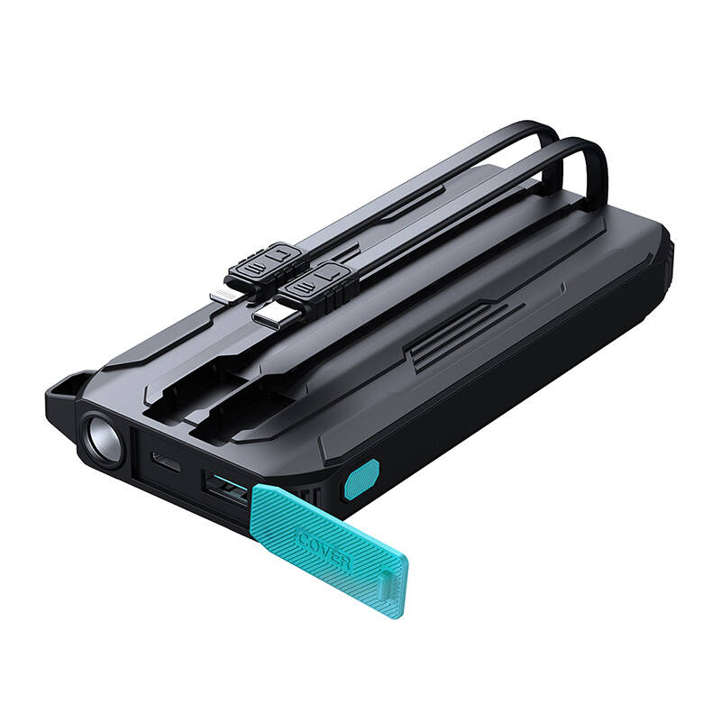 Joyroom JR-L017 10000mAh 22.5W with Lightning + USB-C cable Powerbank Fekete