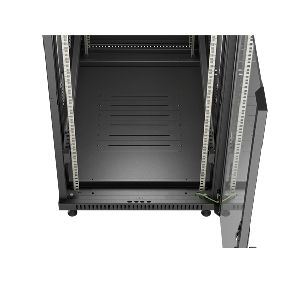 Lanberg 19" szabadon álló rack szekrény 22U/600X1000 üvegajtó, lapraszerelt, fekete