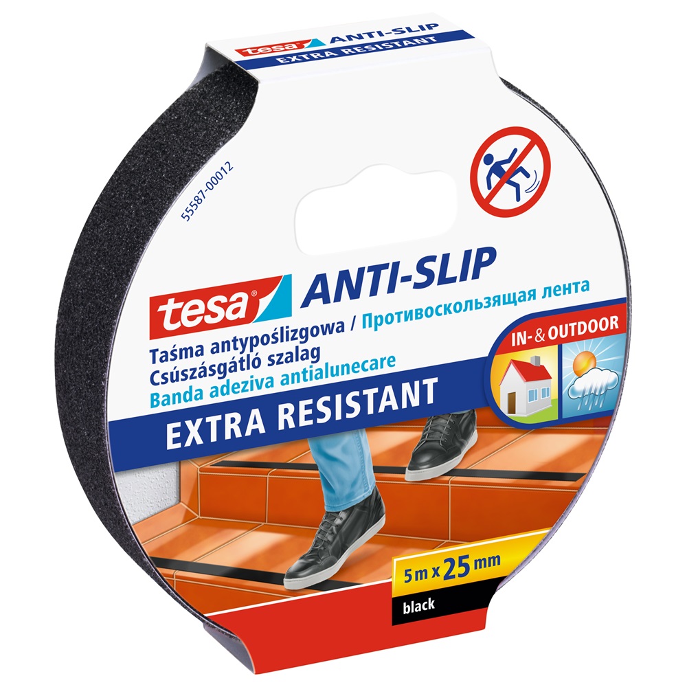 Tesa Csúszásgátló szalag 25mmx5 m  fekete (55587-00012-11)