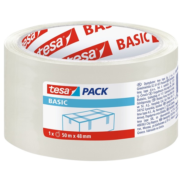 Tesa Basic 48mmx50m átlátszó csomagzáró szalag Tesa Basic 48mmx50m átlátszó csomagzáró szalag