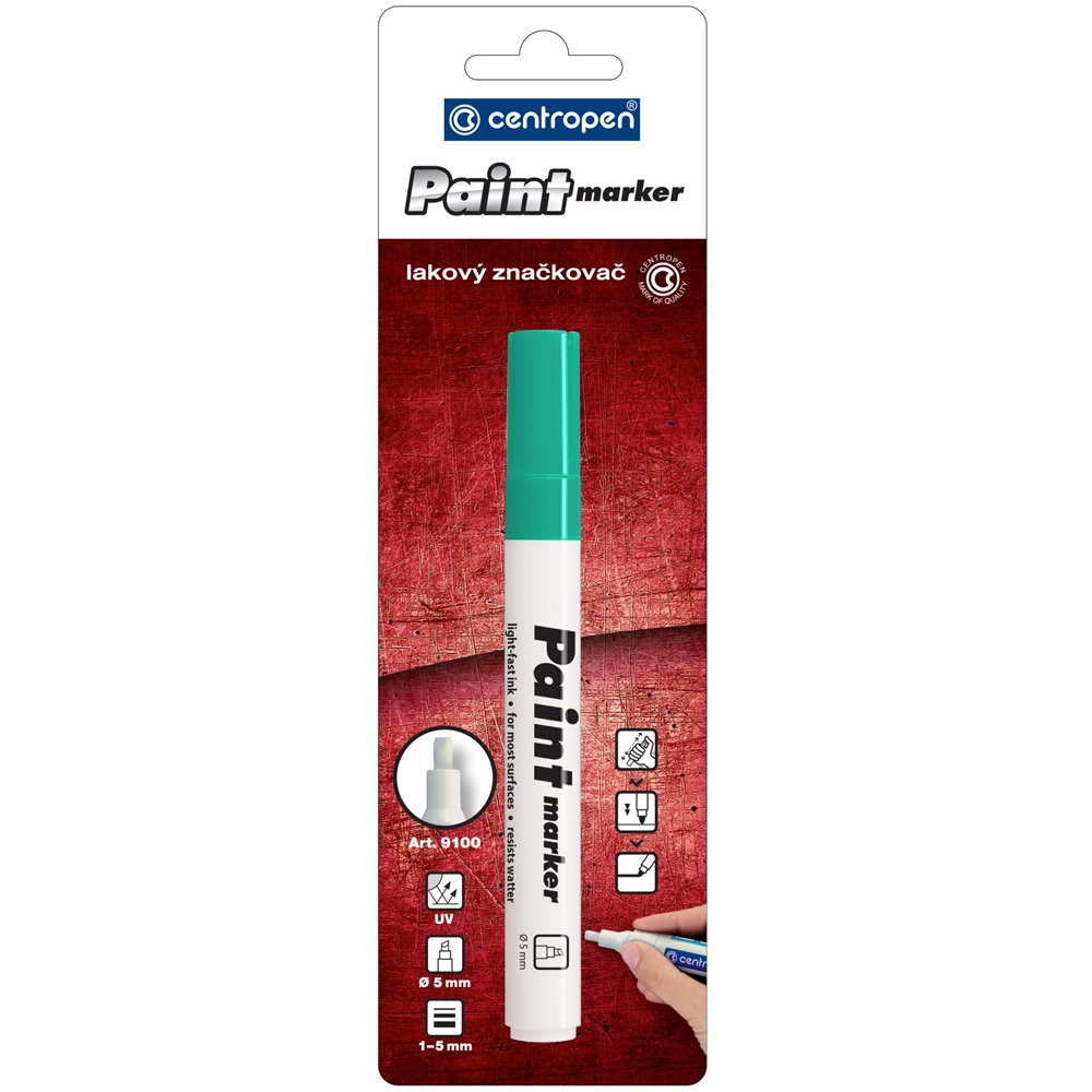 Centropen Lakkmarker 1-5mm, vágott hegy  9100 zöld (A-591009910)