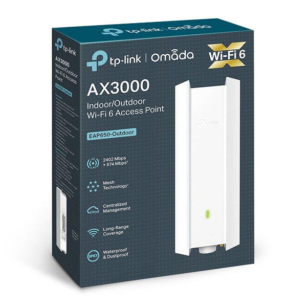 TP-Link EAP650-Outdoor AX3000 Dual-Band Wi-Fi 6 kültéri Vezeték nélküli Gigabit Access Point