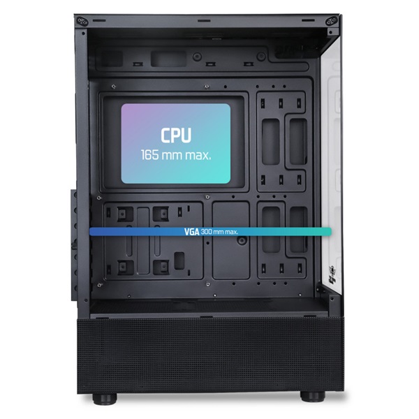Spirit of Gamer SPECTRA Black  fekete ablakos  3x12cm ventilátor  ATX Számítógépház  