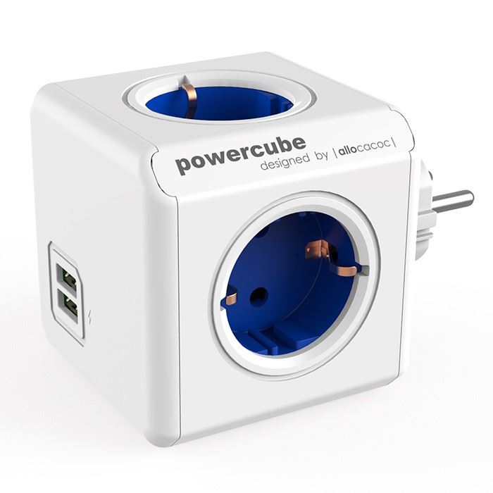 Allocacoc PowerCube Original USB hálózati elosztó fehér-kék (1202BL/DEOUPC) Allocacoc PowerCube Original USB hálózati elosztó fehér-kék (1202BL/DEOUPC)