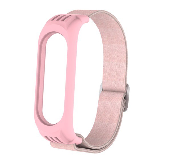 Pótszíj (állítható, textil, egyedi méret, 15 mm) RÓZSASZÍN [Xiaomi Mi Band 6 ]