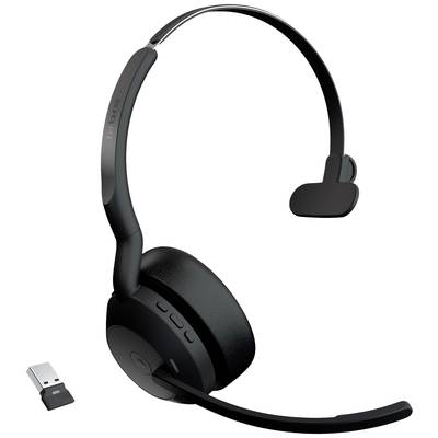 Jabra  Evolve2 55 MS Telefon On Ear headset Bluetooth® Mono Fekete Noise Cancelling, mikrofon zajelnyomás Headset, Mono (25599-899-999)