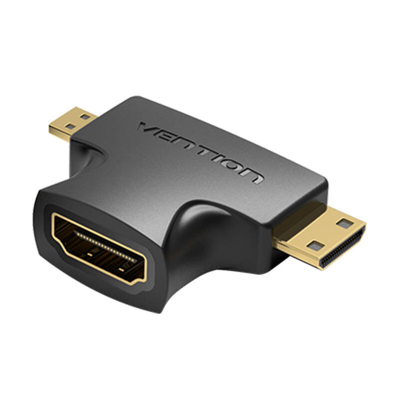 HDMI - Mini/Micro HDMI Adapter 2in1 Vention AGFB0 (Black) HDMI - Mini/Micro HDMI Adapter 2in1 Vention AGFB0 (Black)