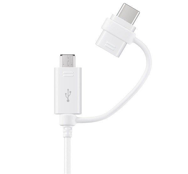 SAMSUNG adatkábel és töltő USB - microUSB / Type-C, (Type-C csak töltés, 150cm) FEHÉR (EP-DG930DW)