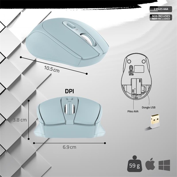 Advance   FEEL WIRELESS  1600 DPI  4 gomb kék Egér vezeték nélküli
