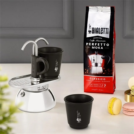 Bialetti 7310 MINI EXPRESS 2 személyes szett kotyogós kávéfőző Fekete-inox