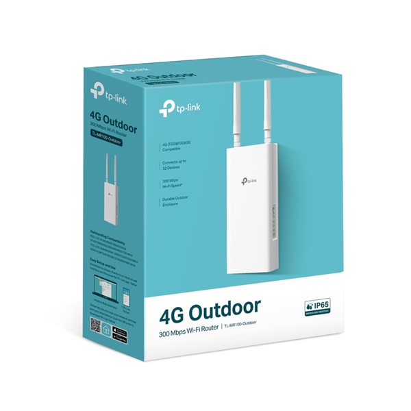 TP-LINK TL-MR100-OUTDOOR 3G/4G Modem + Wireless Router N-es 300Mbps 1xWAN(100Mbps) + 1xLAN(100Mbps) Kültéri