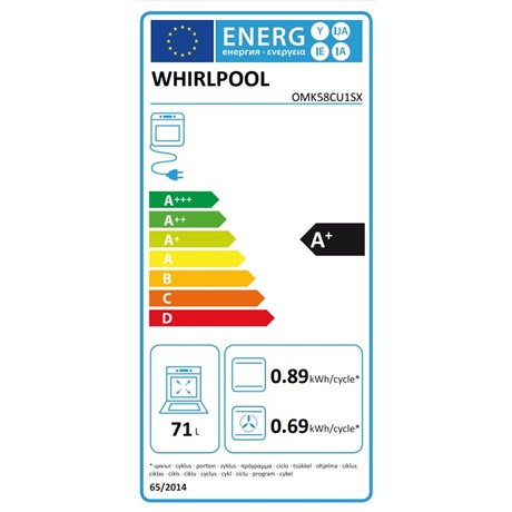 Whirlpool OMK58CU1SX SÜTŐ ELEKTROMOS BEÉPÍTHETŐ Whirlpool OMK58CU1SX SÜTŐ ELEKTROMOS BEÉPÍTHETŐ