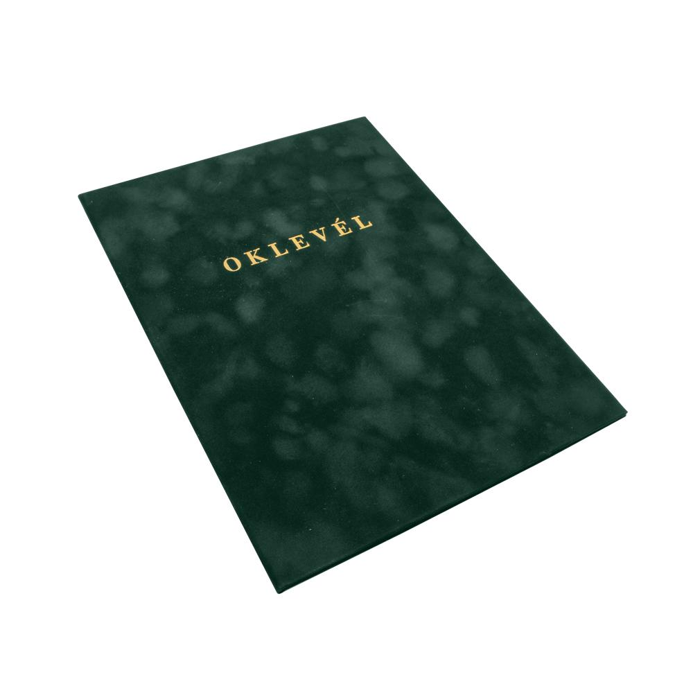 Bluering Oklevéltartó A4, prémium, arany nyomattal,  zöld