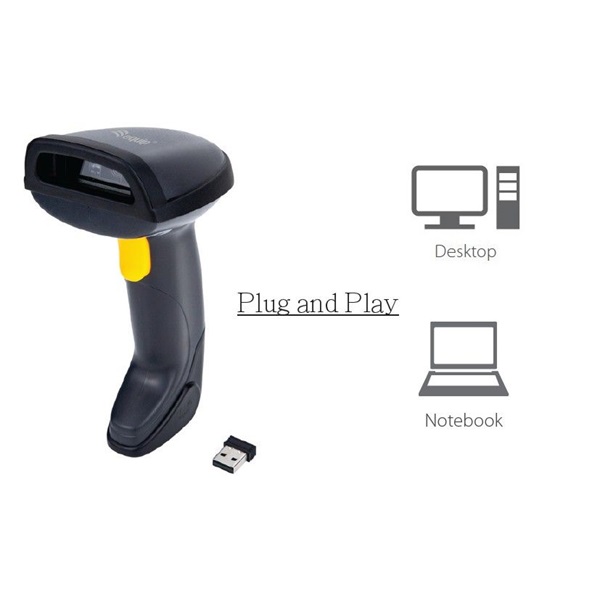 EQuip Wireless 1D Laser Barcode Scanner with Stand Vonalkódolvasó Fekete