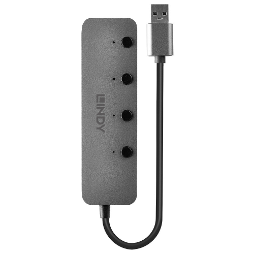 LINDY 4 Port USB 3.0 Hub with On/Off Switches