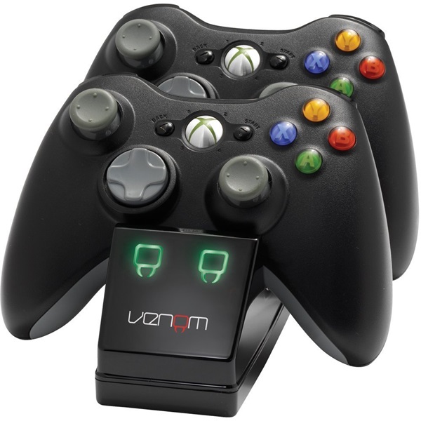 Venom VS2891 Xbox 360 dupla töltőállomás akkumulátorokkal fekete