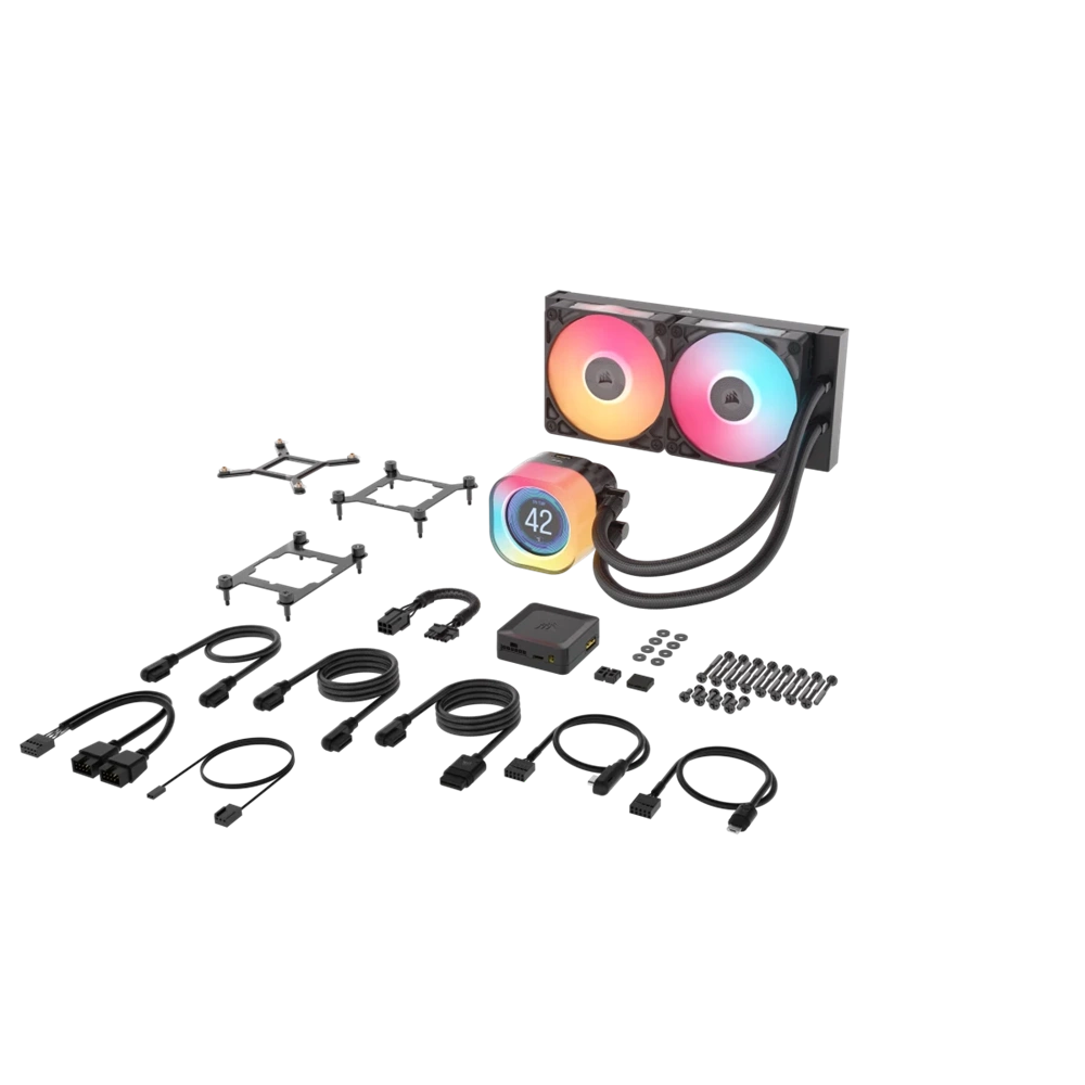 Corsair iCUE LINK TITAN 240 RX LCD Liquid CPU Cooler Fekete