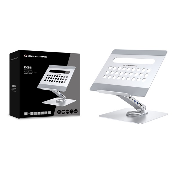 Conceptronic   DONN27G USB-C to HDMI/USB-C PD/USB 3.0/SD/TF Notebook Dokkoló/állvány