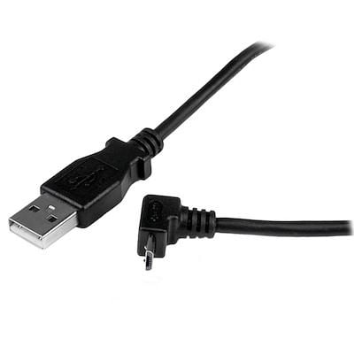 Startech.com USB-A - USB Micro-B (hajlított) adat- és töltőkábel 1m fekete (USBAUB1MU)