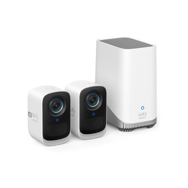 ANKER EUFYCAM S300 Biztonsági Kamera Rendszer (2+1) 4K, AI Arcfelismerés, Beépített lámpa, kültéri - T8881321