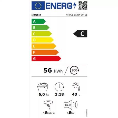 Indesit MTWSE 61294 WK EE MOSÓGÉP ELÖLTÖLTŐS KESKENY
