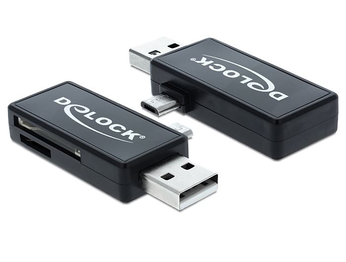DeLock 91731 Micro USB OTG-kártyaolvasó + USB A-csatlakozódugó DeLock 91731 Micro USB OTG-kártyaolvasó + USB A-csatlakozódugó