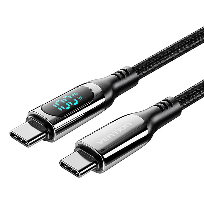 Vention TAYBAV USB 2.0 C-C 100 W 5A 1.2M USB kábel (fekete) Vention TAYBAV USB 2.0 C-C 100 W 5A 1.2M USB kábel (fekete)