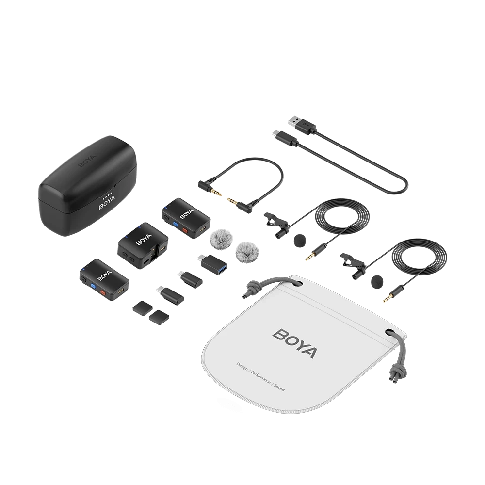 BOYA BOYAMIC 2.4GHz Univerzális vezetéknélküli szett (1+2 Töltődoboz)