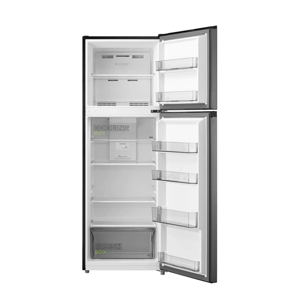 Midea MDRT385MTE46 Hűtő:206L Fagyasztó:60L  No frost Felülfagyasztós hűtőszekrény Inox